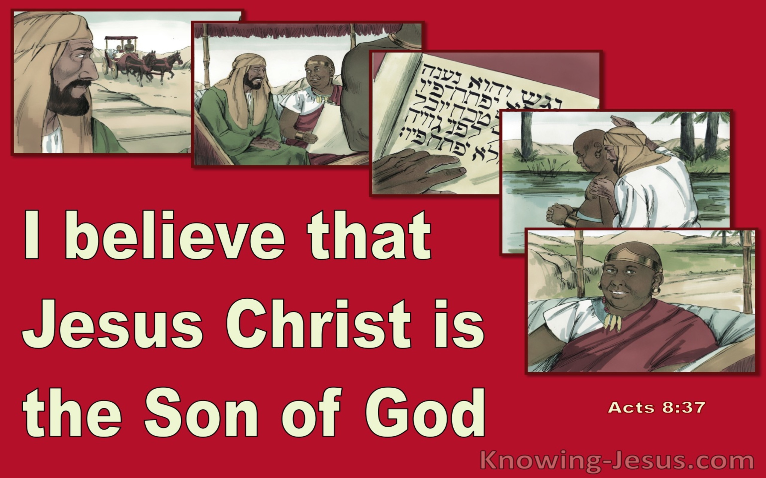 Acts 8:37 Jesus Christ Is The Son Of God (maroon) 